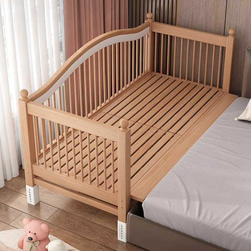 新品婴儿榉木床拼接儿童实木加宽床高护栏宝宝床可升降床边床沙发,住宅家具,儿童拼接床,淘宝优惠券,粉丝福利购,淘宝优惠卷