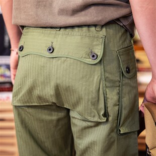 红风 美式复古短裤男p44军官裤宽松多袋五分裤休闲工装裤夏季潮