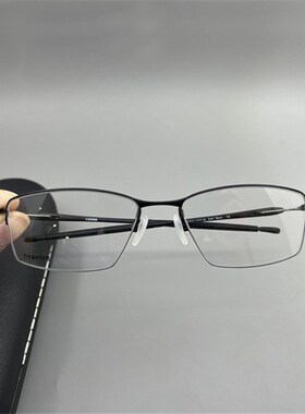 黑色超轻纯钛舒适款大脸近视眼镜架 男女通用款OXR5113细腿眼镜框