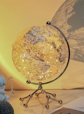 高档轻奢透明地球仪摆件创意家居客厅电视柜书房办公室桌面装饰品