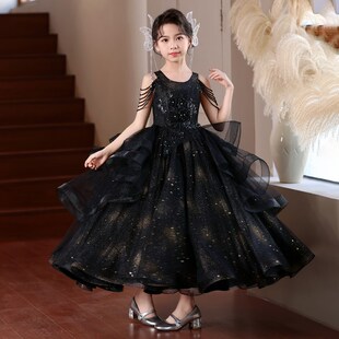 公主裙女童礼服轻奢小众高端儿童演出服花童婚礼小女孩生日连衣裙