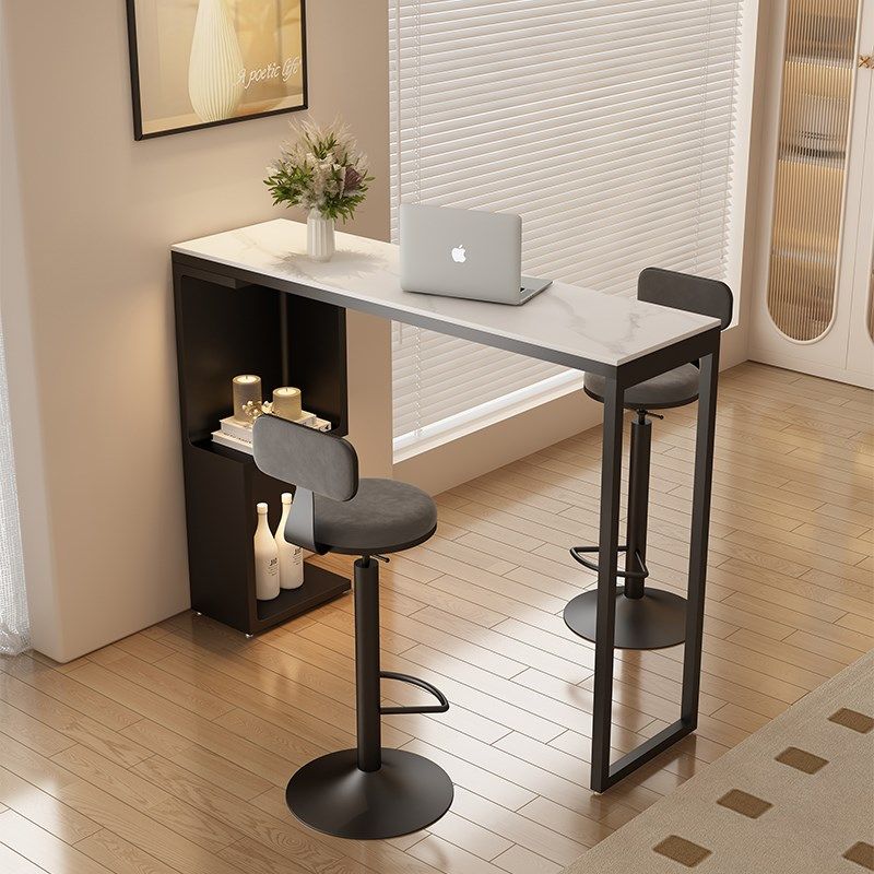 吧台桌家用简约岩板高脚桌长条桌客厅沙发阳台隔断迷你休闲小吧台