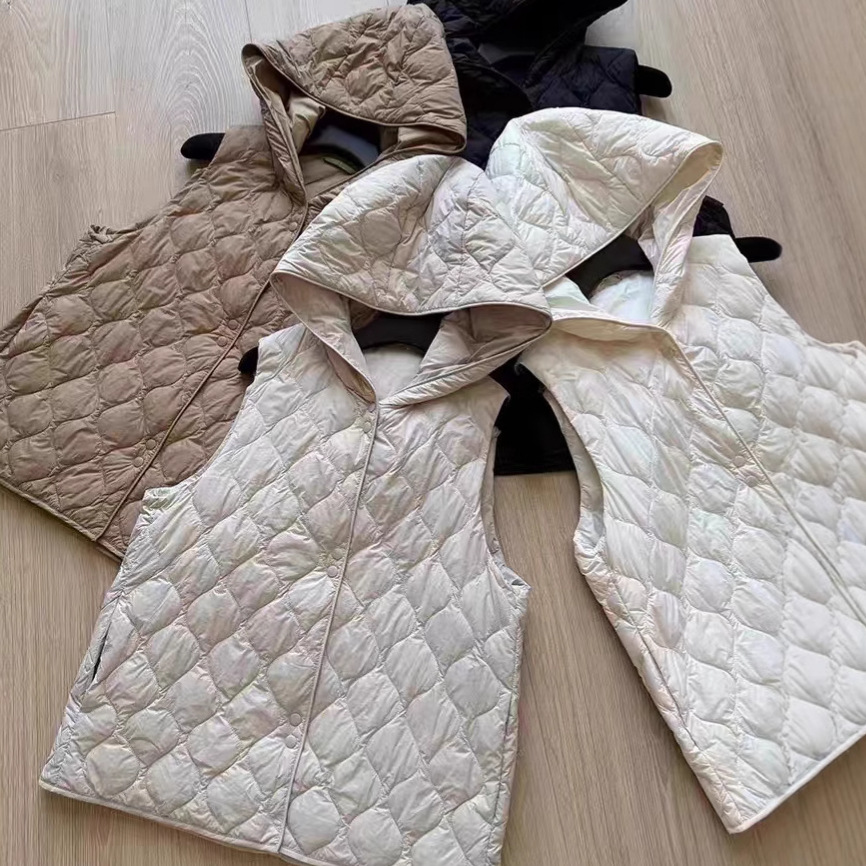 可溯源高品质新国标90%内搭叠穿打底短款连帽轻薄羽绒服背心马甲