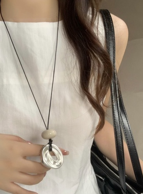 韩系ins风简约不规则几何项链女夏长款配裙子颈链配饰小众锁骨链