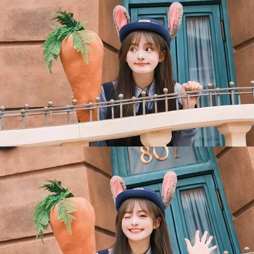 朱迪兔子警官cos服饰帽子女款帽儿童兔子耳朵礼帽漫展万圣节服饰