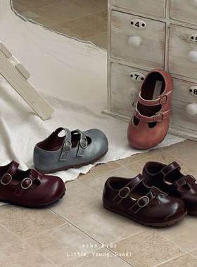 券后特惠＊THE CBC KIDS女童复古双扣小皮鞋春秋软底防滑儿童单鞋