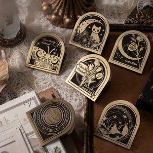 星夜恋歌手帐金属夹子复古旅行手账本固定夹多功能票据文具文件夹