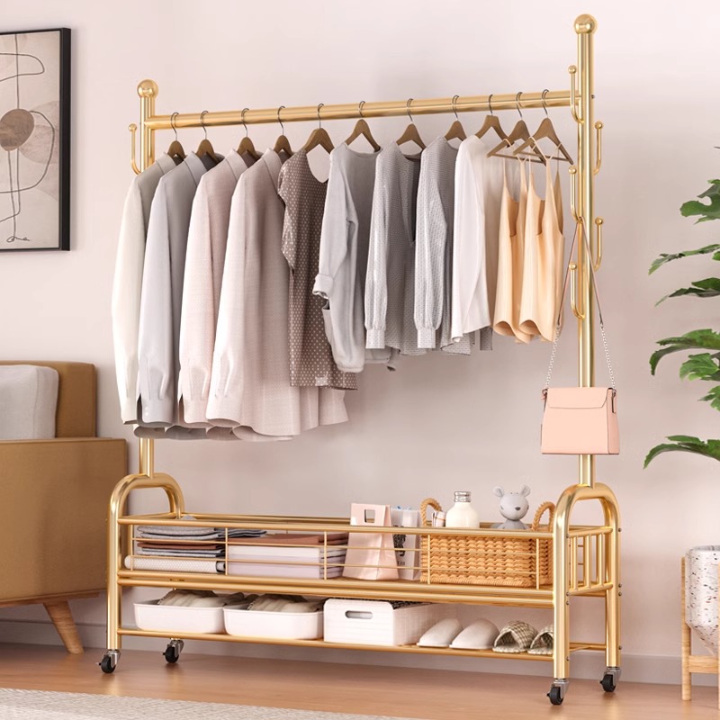 挂衣架落地卧室家用简易室内阳台晾衣杆移动宿舍学生凉晒衣服架子