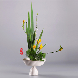 小原流花器公主小源流日式陶瓷剑山插花器花道花器插花工具