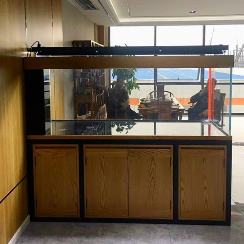 定做超白缸底柜 底滤缸钢架 钢木实木底柜 不腐蚀不变形承重好