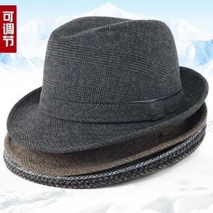 男士礼帽中老年人帽子男冬季保暖爸爸爷加厚春秋老爸帽子秋冬老人