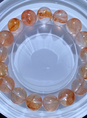 天然冰透糖纸胶花手链黄水晶幽灵单圈手串饰品一物一图送礼物男女