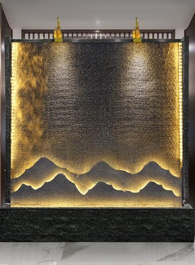 水幕墙流水喷泉景观m办公室别墅装饰屏风户外花园庭院鱼池造景摆