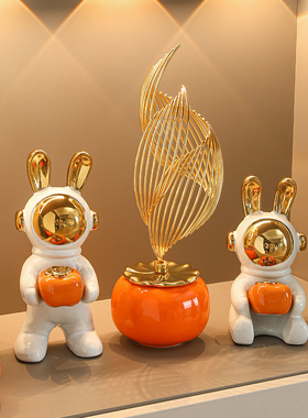 事事如意柿子摆j件客厅电视酒柜玄关装饰轻奢高档搬家乔迁新居礼