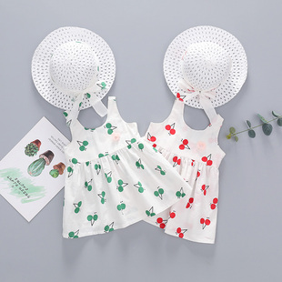 女宝宝吊带裙子夏季2023新款婴儿背心裙洋装女童公主裙纯棉夏装