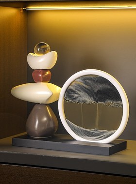 时来运转流沙画摆件酒柜电视柜高C级感客厅办公室桌面解压沙漏装