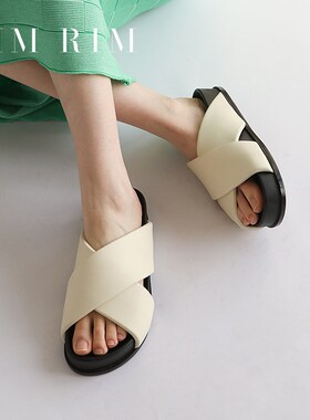 RIM RIM女款时尚休闲外穿松糕增高舒适百搭一脚蹬沙滩鞋凉拖凉鞋