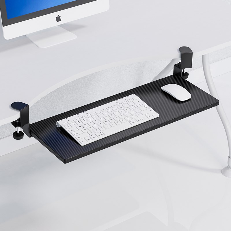 键盘托架免打孔桌下办公桌面鼠标电脑抽屉抽拉式滑轨托盘可旋转架