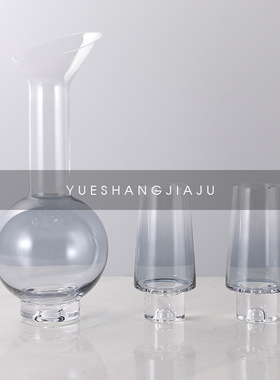 简约现代轻奢玻璃红酒p具一套酒杯样板间客厅酒柜吧台摆件软装饰