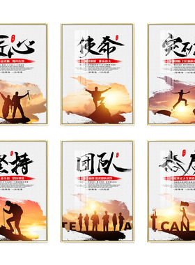 公司楼梯间装饰画现代简约励志企业文化墙壁挂画办公X室走廊过道