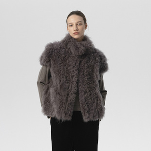 喀什米尔山羊毛皮毛一体马甲背心 无袖 SIMONETTA RAVIZZA25秋冬