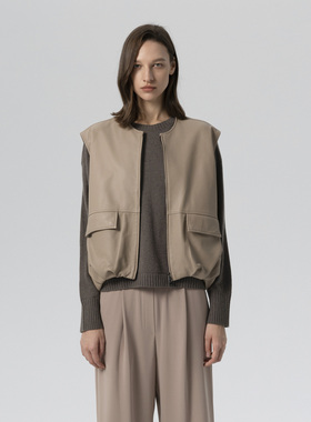 SIMONETTA RAVIZZA25秋冬 无袖拉链皮革马甲