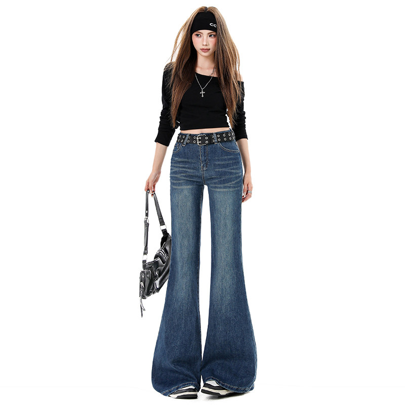 高腰微喇叭牛仔裤女显瘦休闲长裤女装女裤,女装/女士精品,休闲裤,淘宝优惠券,粉丝福利购,淘宝优惠卷