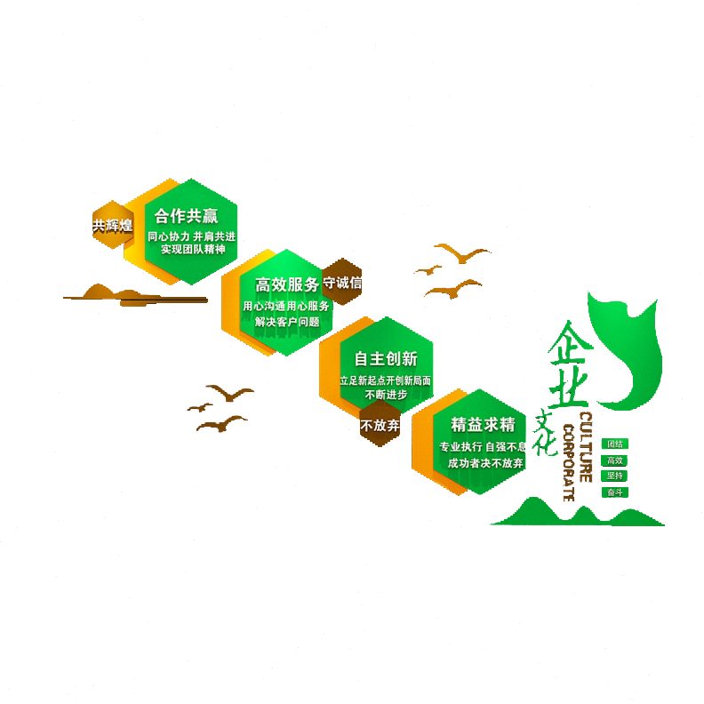 会议室置创意设计装饰氛象司形围布办公室励志标语贴面企业文化墙