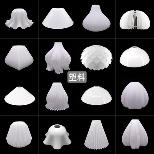 奶油风塑料灯罩白色超轻外壳罩卧室民宿防刺眼