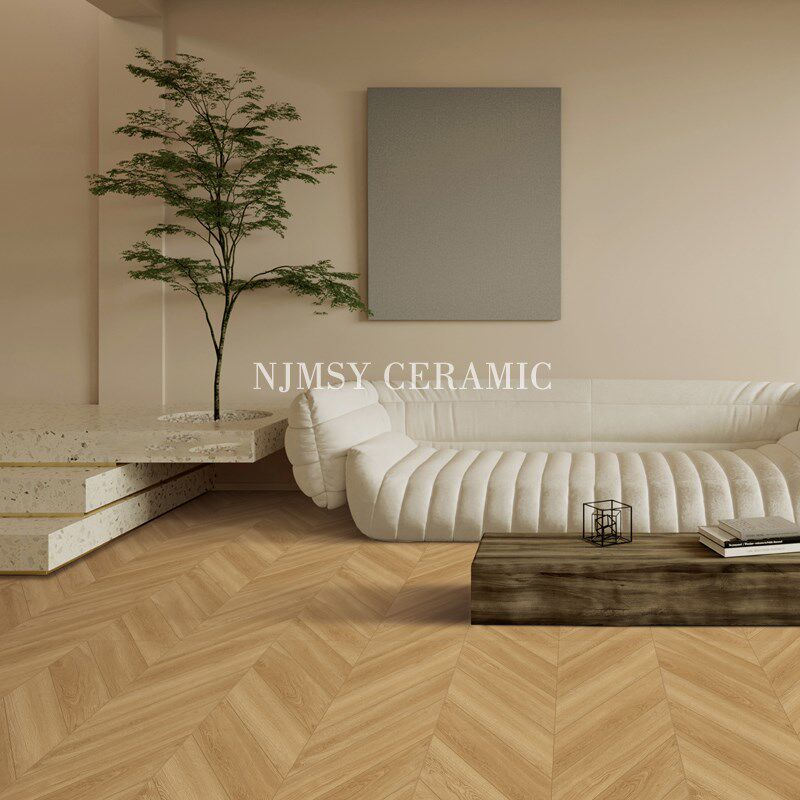 法式复古风客木纹砖 级感人字鱼骨木地板瓷砖卧室防滑地砖