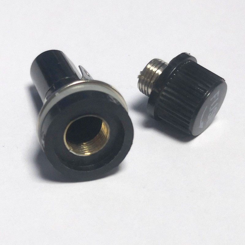 黑色旋钮FU保险管座玻璃管座保险丝座熔断器底座