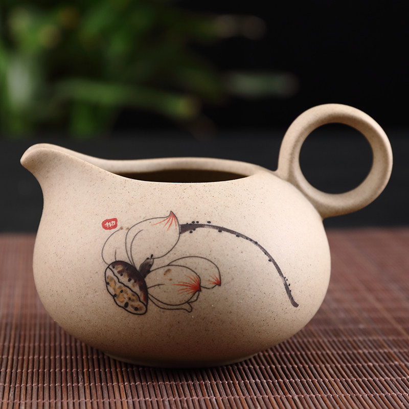 陶土荷公道杯青瓷公道杯茶海分茶杯匀杯功夫茶具分茶器茶道