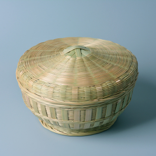 竹编制品竹编收纳筐家用馍筐手工馒头筐带盖竹筐鸡蛋筐零食筐农家