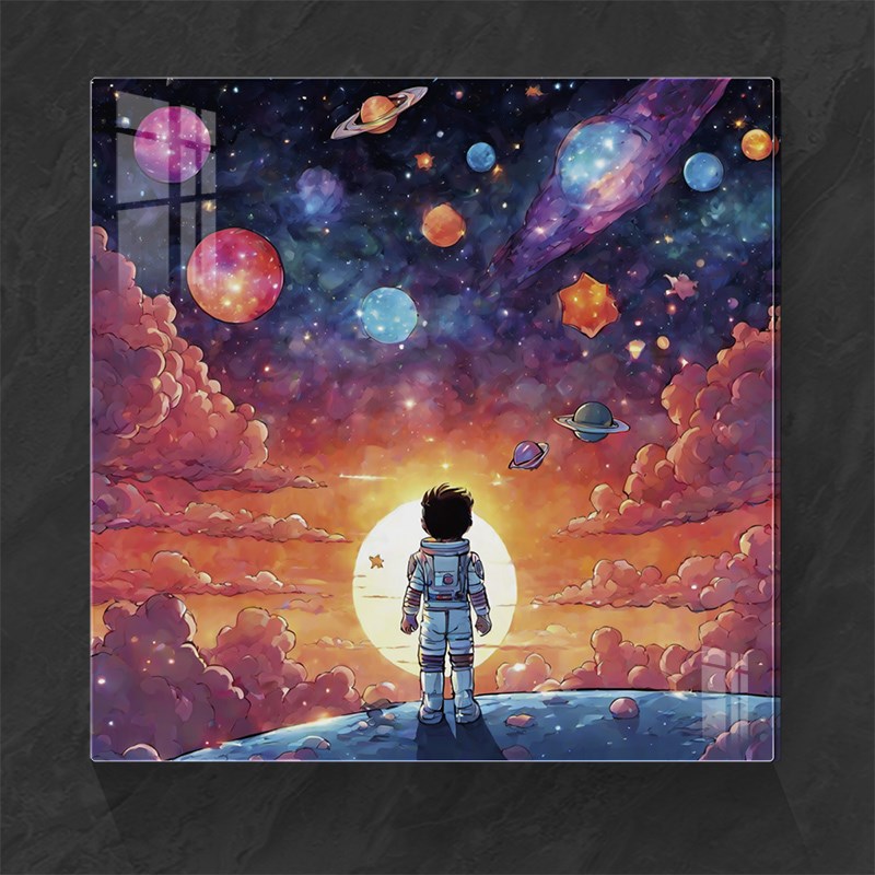 正方形装饰画自粘贴亚克力儿童房间补洞遮丑墙贴创意卡通立体贴画图片