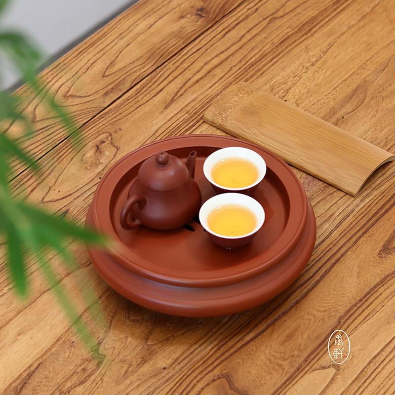 潮汕传统手拉圆形功夫茶一壶二杯茶杯旅行可携式篮储水小号朱泥茶