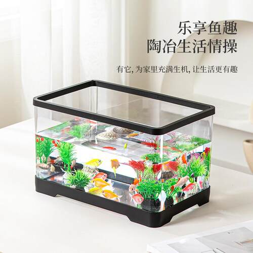 阔庭2024新款生态鱼缸小型客厅观赏金鱼缸家用饲养乌龟寄居蟹换水