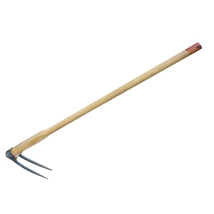 手工锻打二齿锄头挖地挖硬土开荒加粗2钉耙农用两叉翻地松土神器