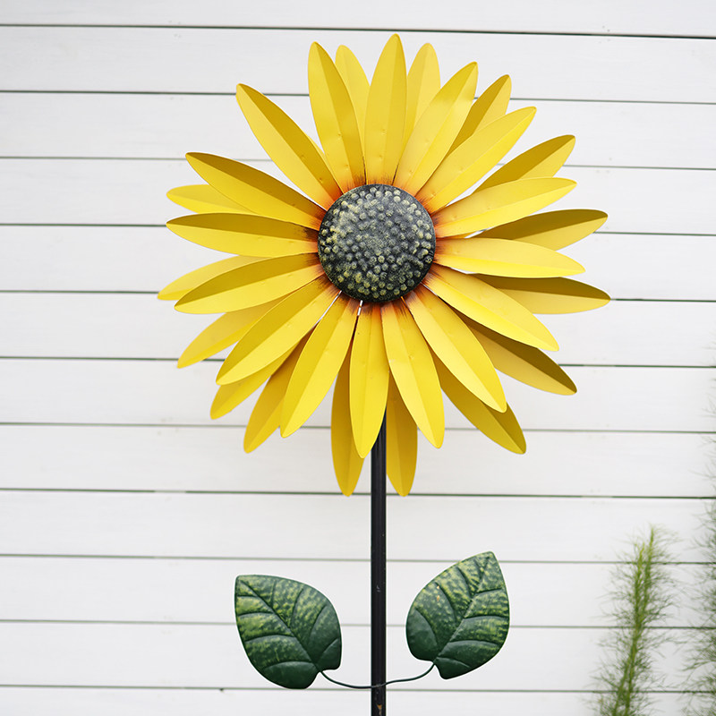 美式乡村旋转铁艺风车幼儿园大号摆件别墅户外庭院花园插件装饰品