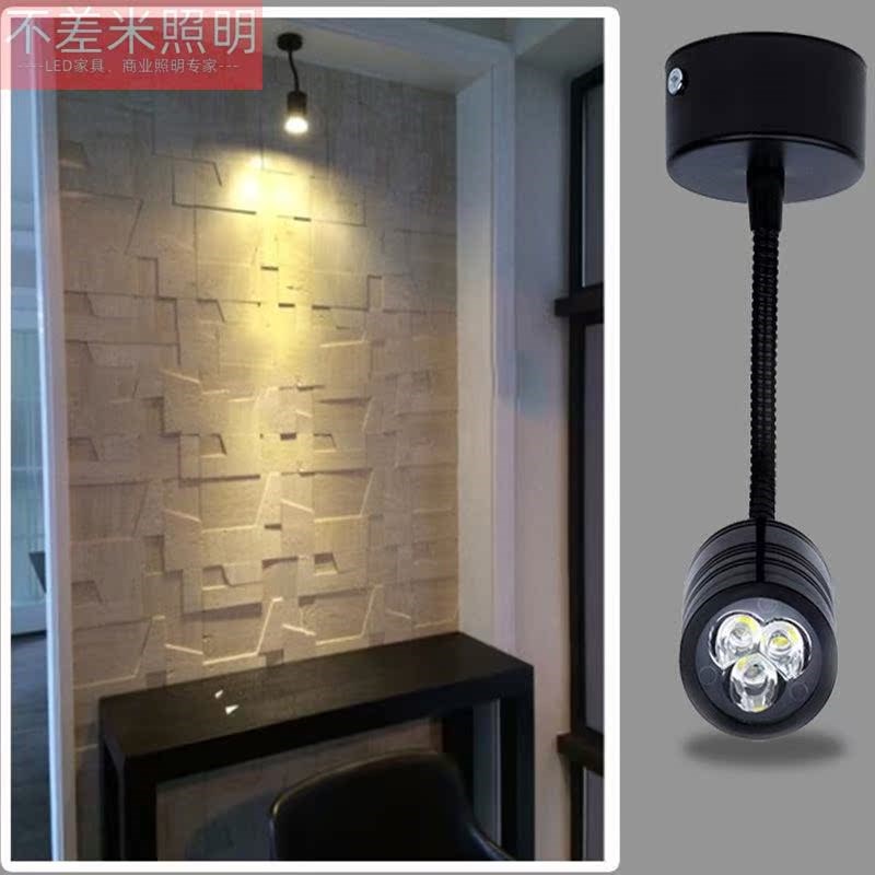 明装led软管射灯免开孔天花灯背景墙吸顶3W5W壁画展厅蛇管弯管灯