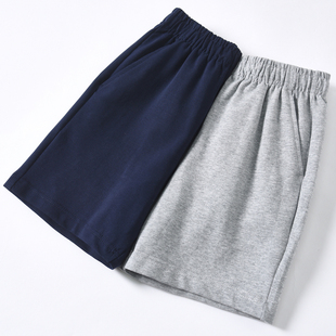 胖童装男童加肥加大短裤深蓝色夏季薄款五分裤子纯棉儿童灰色中裤