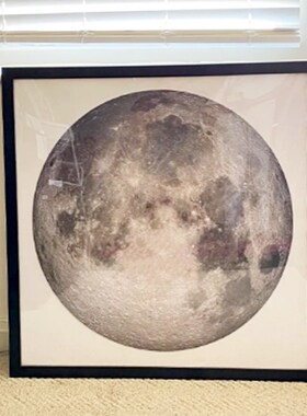 月球拼图相框实木相框67.3厘米圆形月球月亮地球拼图铝合金专用框