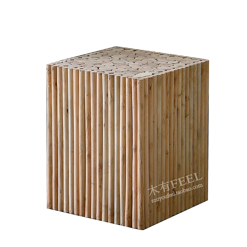 波西米亚小茶几美式乡村床头柜沙发边几北欧简约圆形创意实木角几