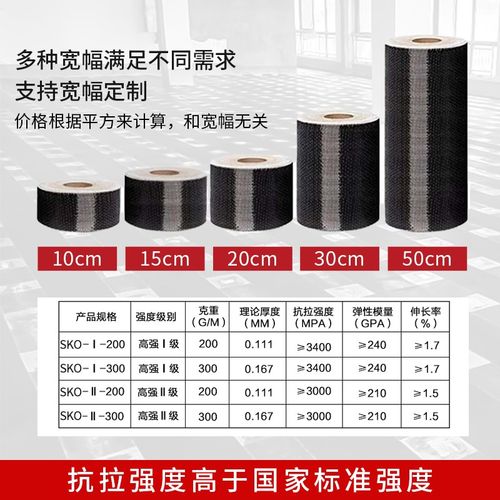 一级300g碳纤维布建筑加固材料混泥土桥梁楼板房屋裂缝修补自粘胶
