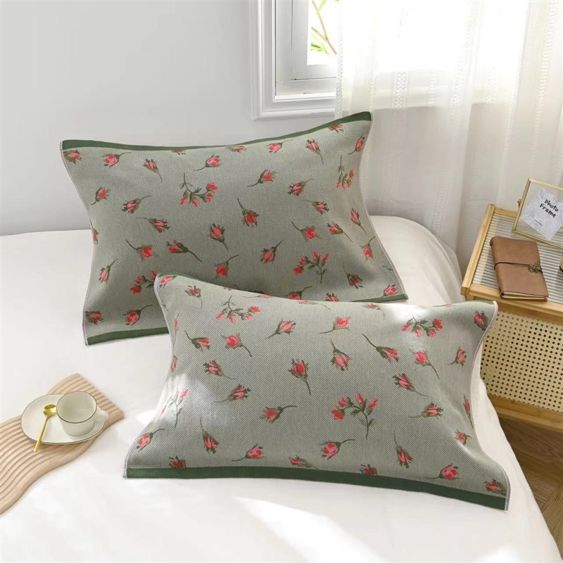 枕巾纯棉一对装2023年新款高档亲肤透气防头油枕头盖防滑枕巾