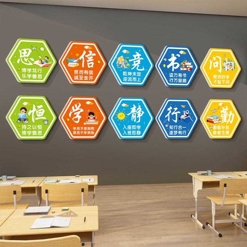 初高中班级文化墙布置教室小学开学校楼梯走廊墙贴托管班墙面装饰