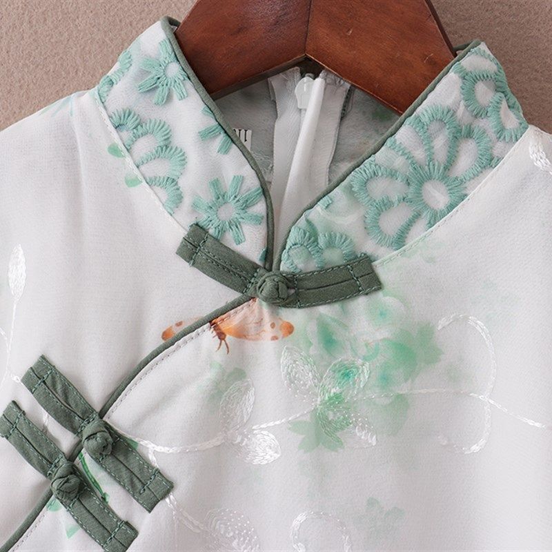 汉服女童夏装2024新款大童装夏季短袖古风新中式套装儿童国风唐装,童装/婴儿装/亲子装,汉服,淘宝优惠券,粉丝福利购,淘宝优惠卷