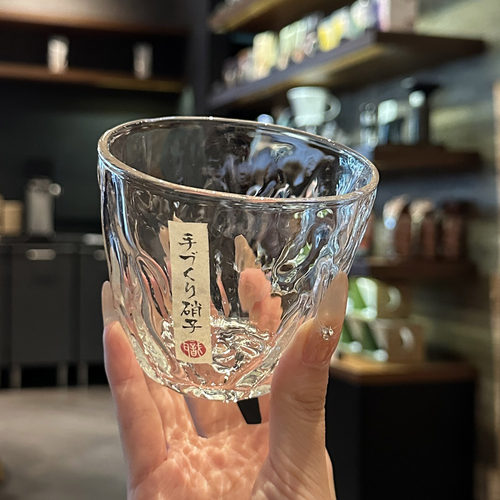 【古亦家品茗杯】日式耐热玻璃茶杯 威士忌酒杯 锤目纹水杯清酒杯