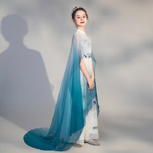 女童礼服高端中大童弹古筝演出服千里江山中国风艺考民乐国风演奏
