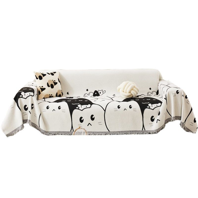 网红卡通猫咪萌宠雪尼尔沙发盖布四季通用沙发巾全盖可爱沙发套罩,居家布艺,沙发垫,淘宝优惠券,粉丝福利购,淘宝优惠卷