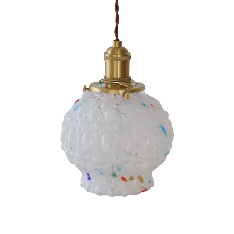 中古团糖果珍珠泡泡色彩玻璃吊灯复古南洋怀旧风床头民宿小吊灯